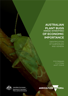 Australian Plant Bugs (Miridae: Heteroptera) of Economic Importance Identification of Subfamilies and Genera