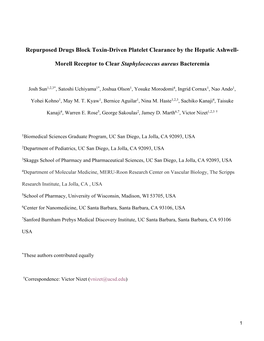 Morell Receptor to Clear Staphylococcus Aureus Bacteremia