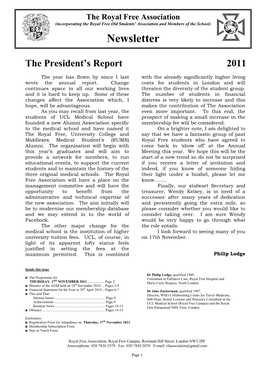 Royal Free Association Newsletter 2011