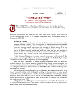 The Meagher Family of Ireland 1