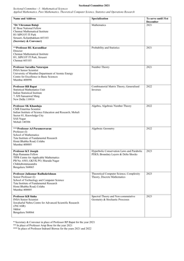 Sectional Committee