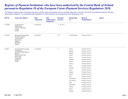 Payment Services) Regulations 2018