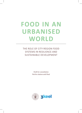 Food in an Urbanised World