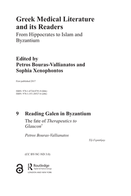 Greek Medical Literature and Its Readers from Hippocrates to Islam and Byzantium