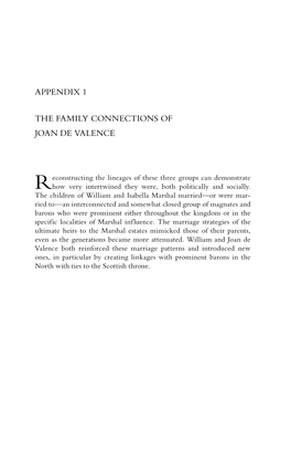 Appendix 1 the Family Connections of Joan De