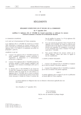 No 891/2011 De La Commission Du 1Er Septembre 2011 Modifiant Le Règlement