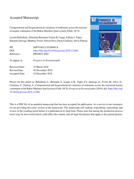 Compositional and Biogeochemical Variations of Sediments Across the Terrestrial-Marine Continuum of the Baker-Martí