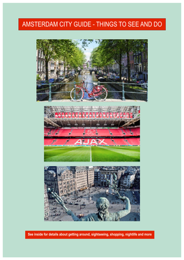 Amsterdam City Guide 2021