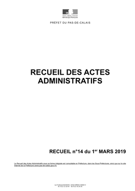 Recueil Des Actes Administratifs