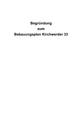 Begründung Zum Bebauungsplan Kirchwerder 33