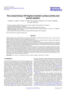 The Contact Binary VW Cephei Revisited: Surface Activity and Period Variation T