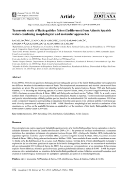 Gadiformes) from Atlantic Spanish Waters Combining Morphological and Molecular Approaches