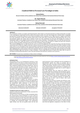 A Judicial Shift in Personal Law Paradigm in India