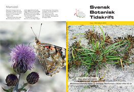 Svensk Botanisk Tidskrift Svensk Botanisk Volym 108: Häfte 2, 2014 108(2): 65–128 (2014)