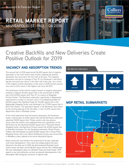 Creative Backfills and New Deliveries Create Positive Outlook for 2019
