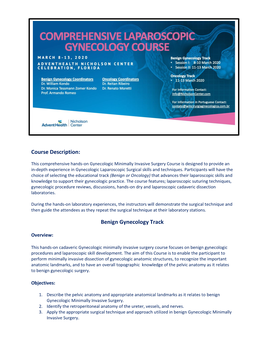 Course Description: Benign Gynecology Track