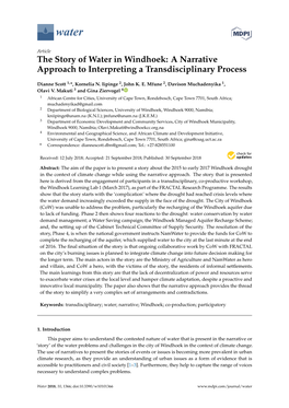 The Story of Water in Windhoek: a Narrative Approach to Interpreting a Transdisciplinary Process