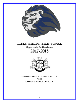 LISLE SENIOR HIGH SCHOOL Opportunity for Excellence 2017-2018