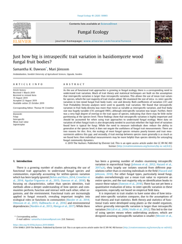 Just How Big Is Intraspecific Trait Variation in Basidiomycete Wood Fungal Fruit Bodies?