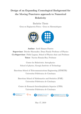 Design of an Expanding Cosmological Background for the Moving Punctures Approach to Numerical Relativity Bachelor Thesis