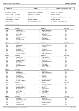 FEDERATION FRANCAISE DE FOOTBALL Calendriers Par Journée* Généré Le 17/7/2017 À 11:54:30 Par Laurent VAICHERE PAGE 1 DE 10