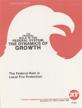 The Federal Role in Local Fire Protection, Commission Report