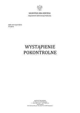 Wystąpienie Pokontrolne