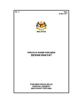 Penyata Rasmi Parlimen Dewan Rakyat