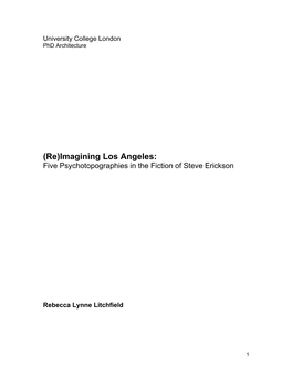 Imagining Los Angeles: Five Psychotopographies in the Fiction of Steve Erickson