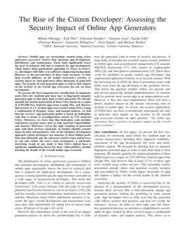 Assessing the Security Impact of Online App Generators