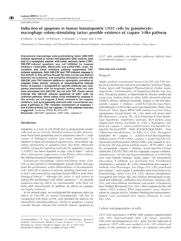 Macrophage Colony-Stimulating Factor: Possible Existence of Caspase 3-Like Pathway E Okuma1, K Saeki1, M Shimura2, Y Ishizaka2, E Yasugi1 and a Yuo1