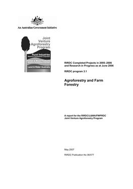 Agroforestry and Farm Forestry