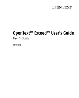 Opentext Exceed User's Guide