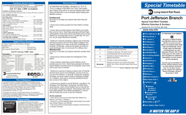 Special Timetable