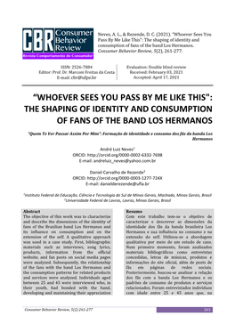 “Whoever Sees You Pass by Me Like This": the Shaping of Identity and Consumption of Fans of the Band Los Hermanos