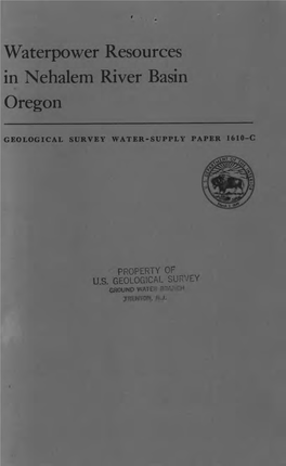 Waterpower Resources in Nehalem River Basin Oregon