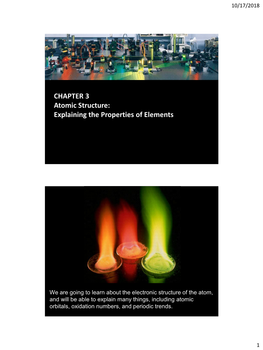 CHAPTER 3 Atomic Structure: Explaining the Properties of Elements