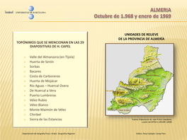 Almería Topónimos Que Se Mencionan En Las 29 Diapositivas De H