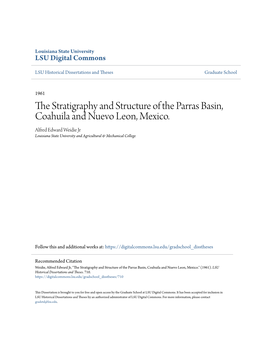 The Stratigraphy and Structure of the Parras Basin, Coahuila and Nuevo Leon, Mexico