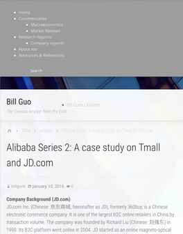 Alibaba Series 2: a Case Study on Tmall and JD.Com Alibaba Series 2: a Case Study on Tmall and JD.Com