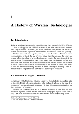 A History of Wireless Technologies