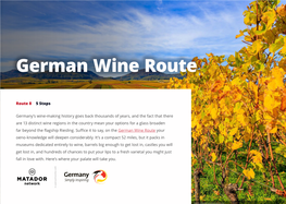 German Wine Route Route 8 5 Stops