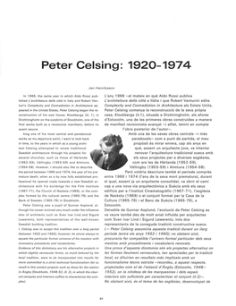 Peter Celsing: 1920-1974