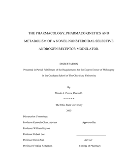 The Pharmacology, Pharmacokinetics And