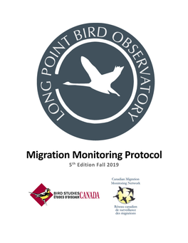 Migration Monitoring Protocol 5Th Edition Fall 2019