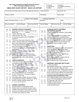 Ambulance Survey Report – Basic Life Support Micu Sctu