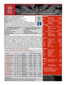 2005-06 Wolfpack Basketball Notes - Jan