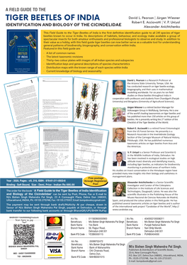 A Field Guide to the Tiger Beetles of India: Identification and Biology of the Cicindelidae Plate 1 David L