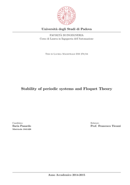 Stability of Periodic Systems and Floquet Theory