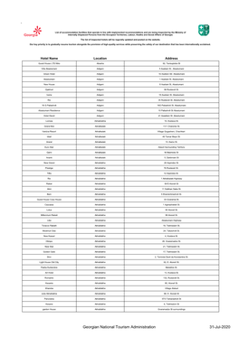 Full Hotel List (Website PDF)